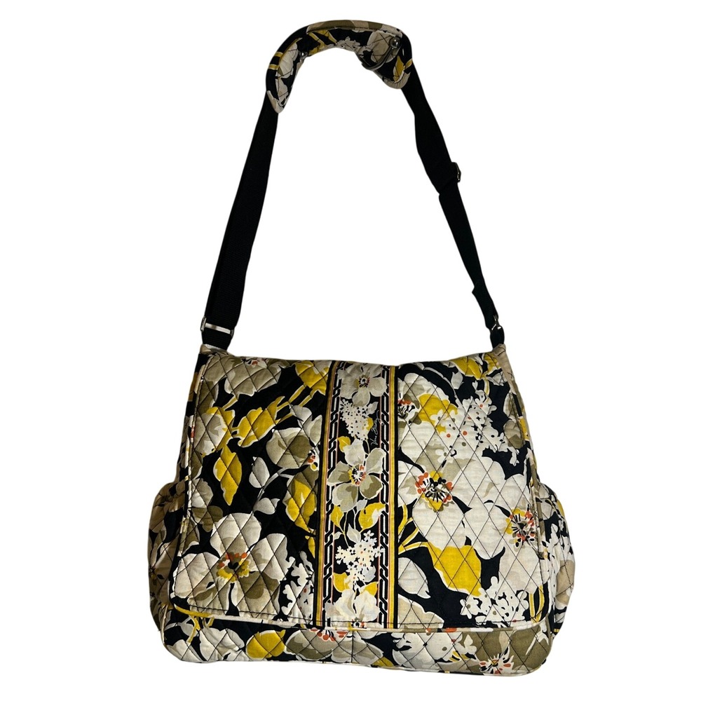 Vera Bradley Quilted Messenger Diaper Bag Tote in Dogwood Print (Retired), NWOT